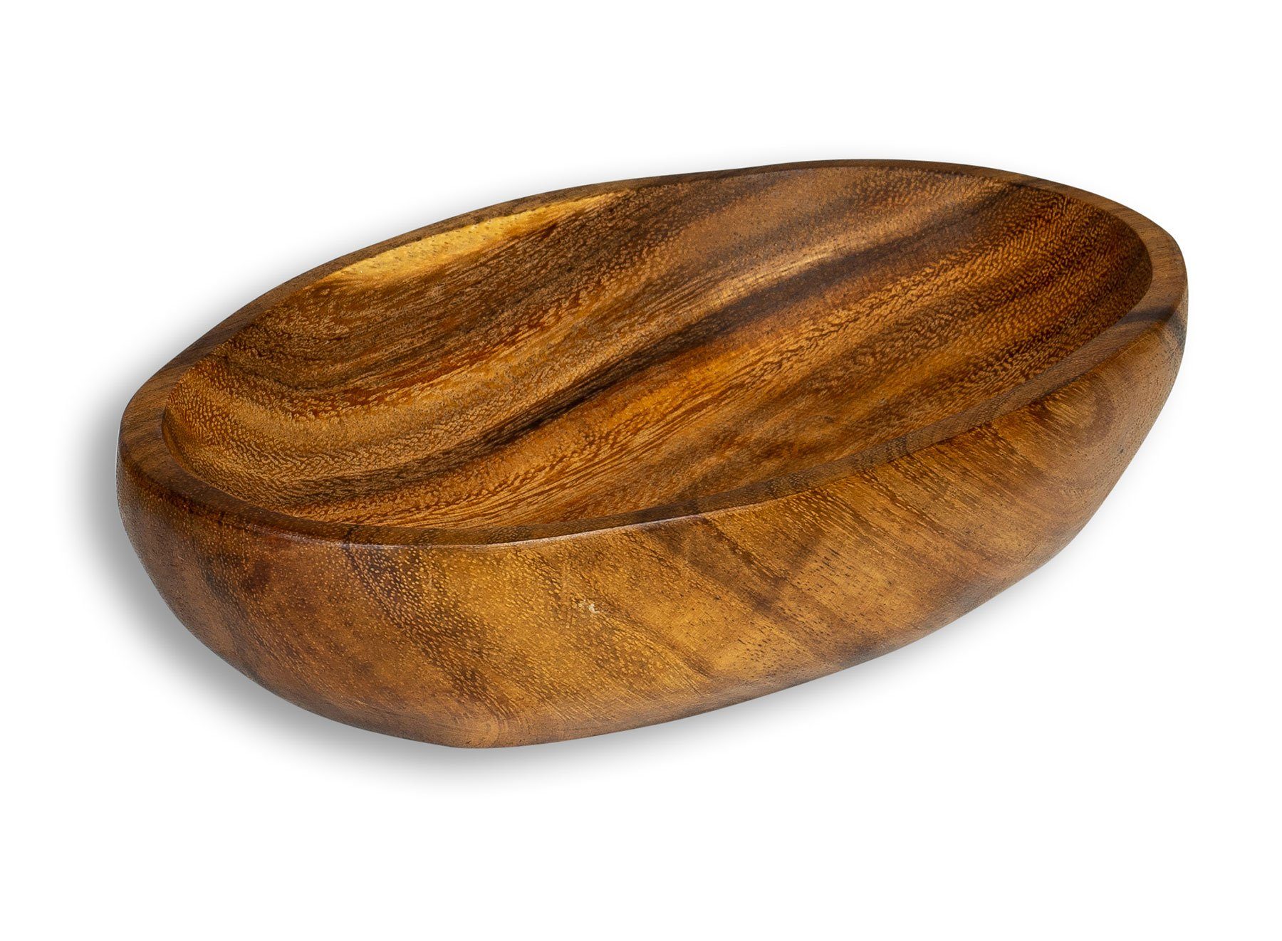 Obstschale Tablett Schale Holzschale Akazie oval Dekoschale, Levandeo® Schüssel 25x15cm