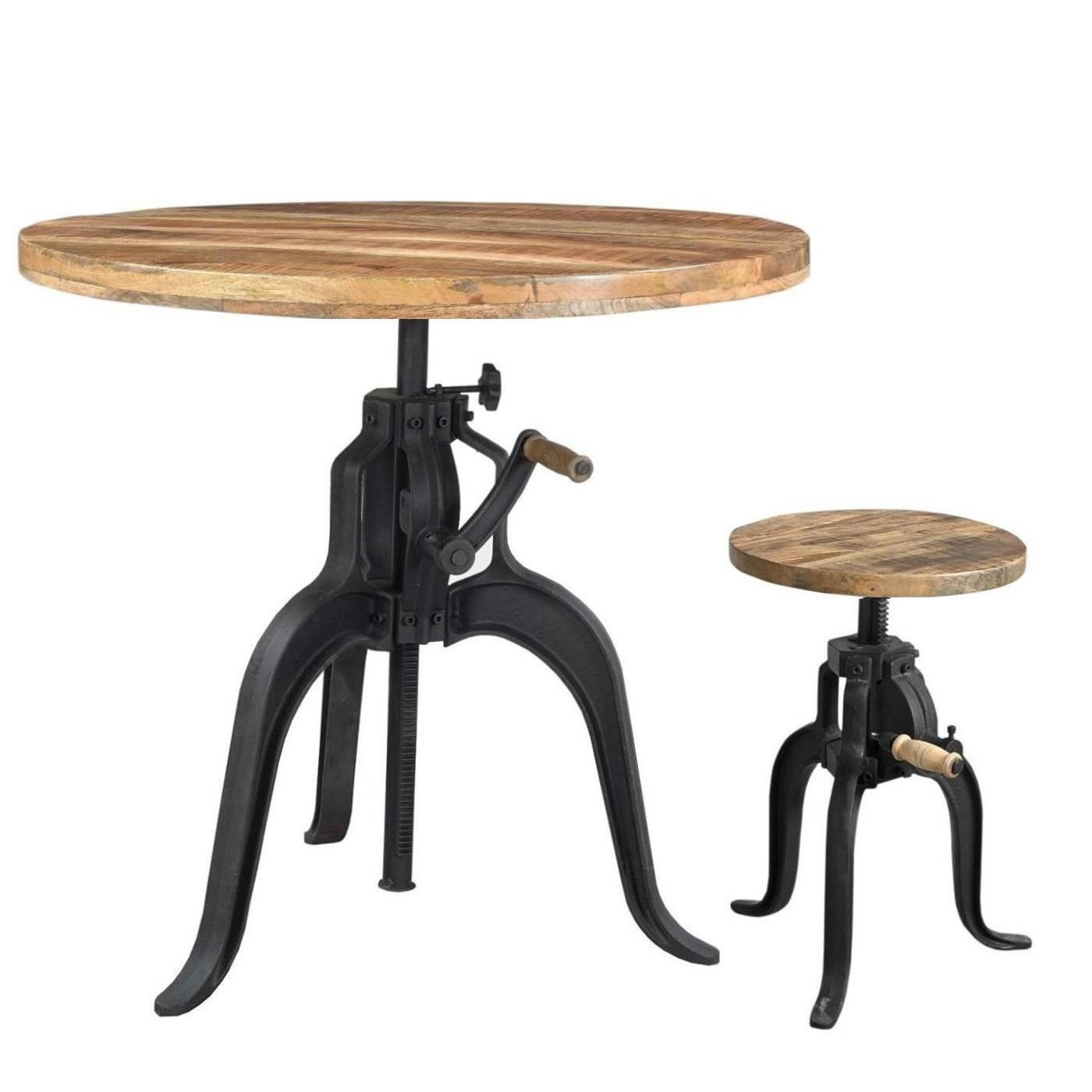 baario Esstisch Bistrotisch SELCE Industrial, Höhe verstellbar Esstisch rund Stehtisch