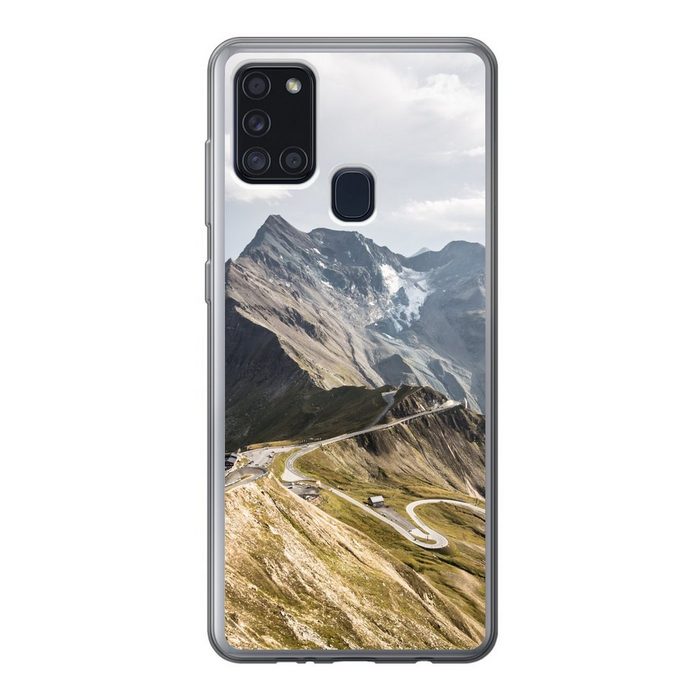 MuchoWow Handyhülle Alpen - Straße - Gebirge Handyhülle Samsung Galaxy A21s Smartphone-Bumper Print Handy