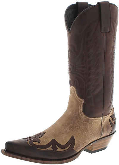 Sendra Boots 13170 Chocolate Firence Westernstiefel Braun Beige Cowboystiefel