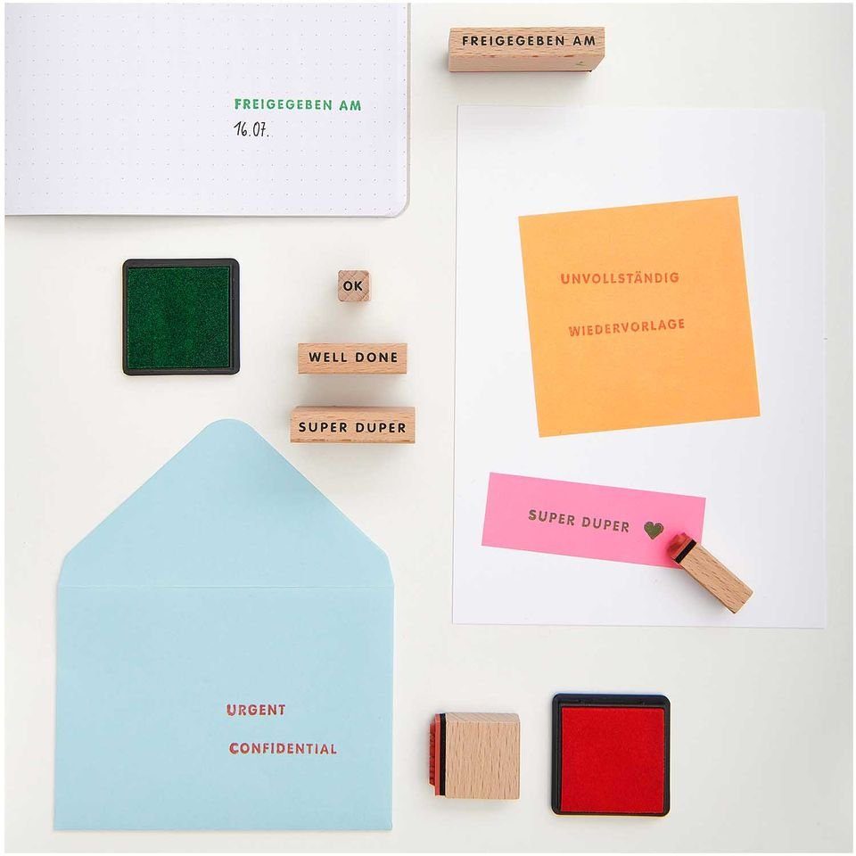 Rico Design Stempel Stempelset Professional 36 tlg., inkl. 2 Tuschestempelkissen