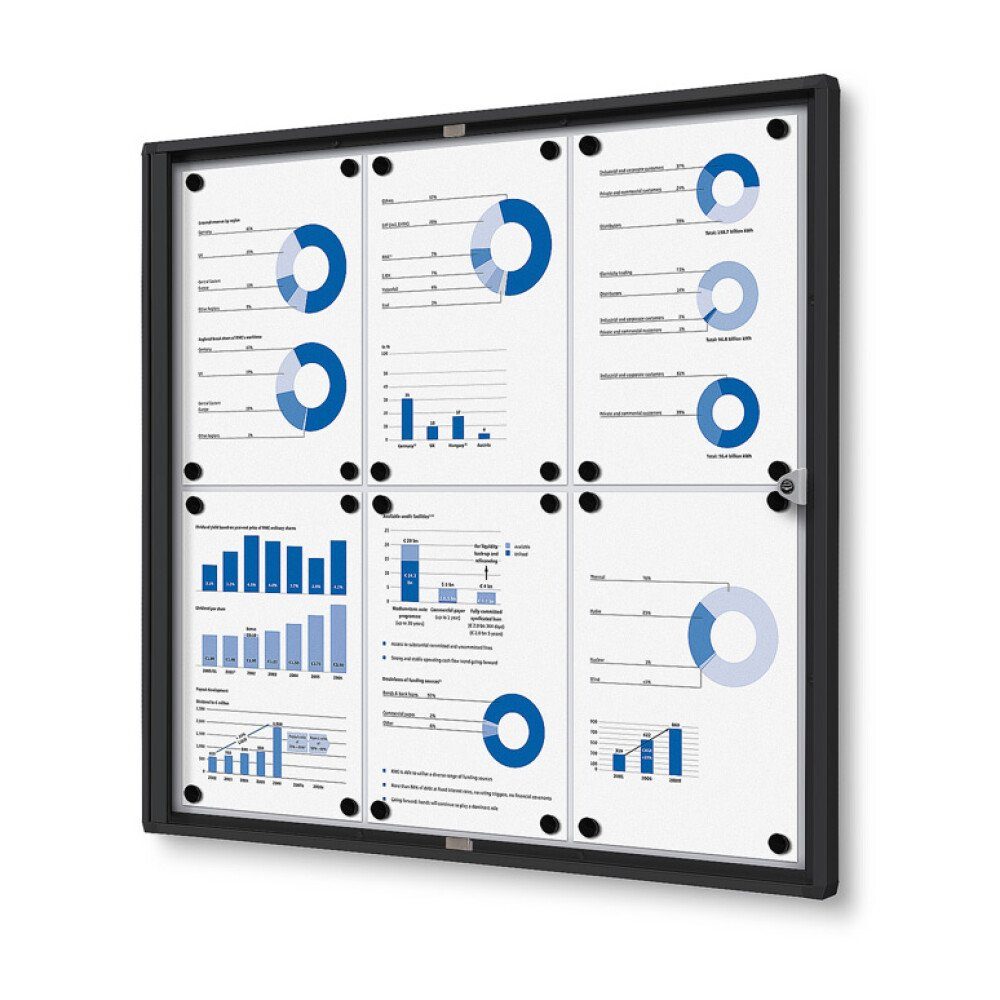 Hängevitrine Economy SCXS - 6x DIN A4 - Aluminium - Schwarz