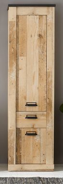 Furn.Design Schuhschrank Stove (Hochschrank in Used Wood Vintage, 51 x 201 cm) Mit Soft-Close-Funktion