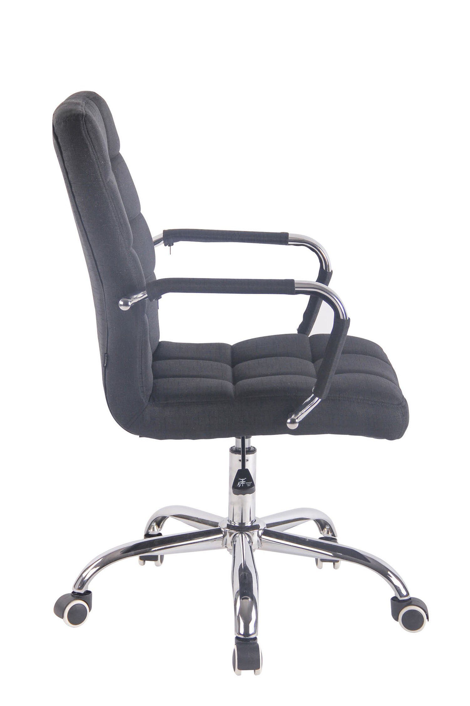 TPFLiving Bürostuhl Deal mit drehbar - - chrom und (Schreibtischstuhl, Bürostuhl Chefsessel, bequemer höhenverstellbar Stoff schwarz Sitzfläche: Metall 360° Drehstuhl, Rückenlehne XXL), Gestell