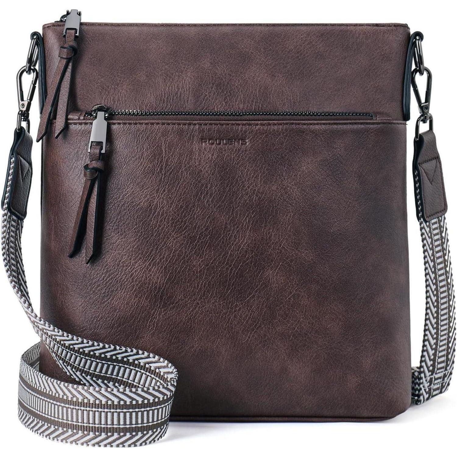 Umhängetasche Damen Umhängetasche Mittel Crossbody aus Veganes Leder RFID Schutz