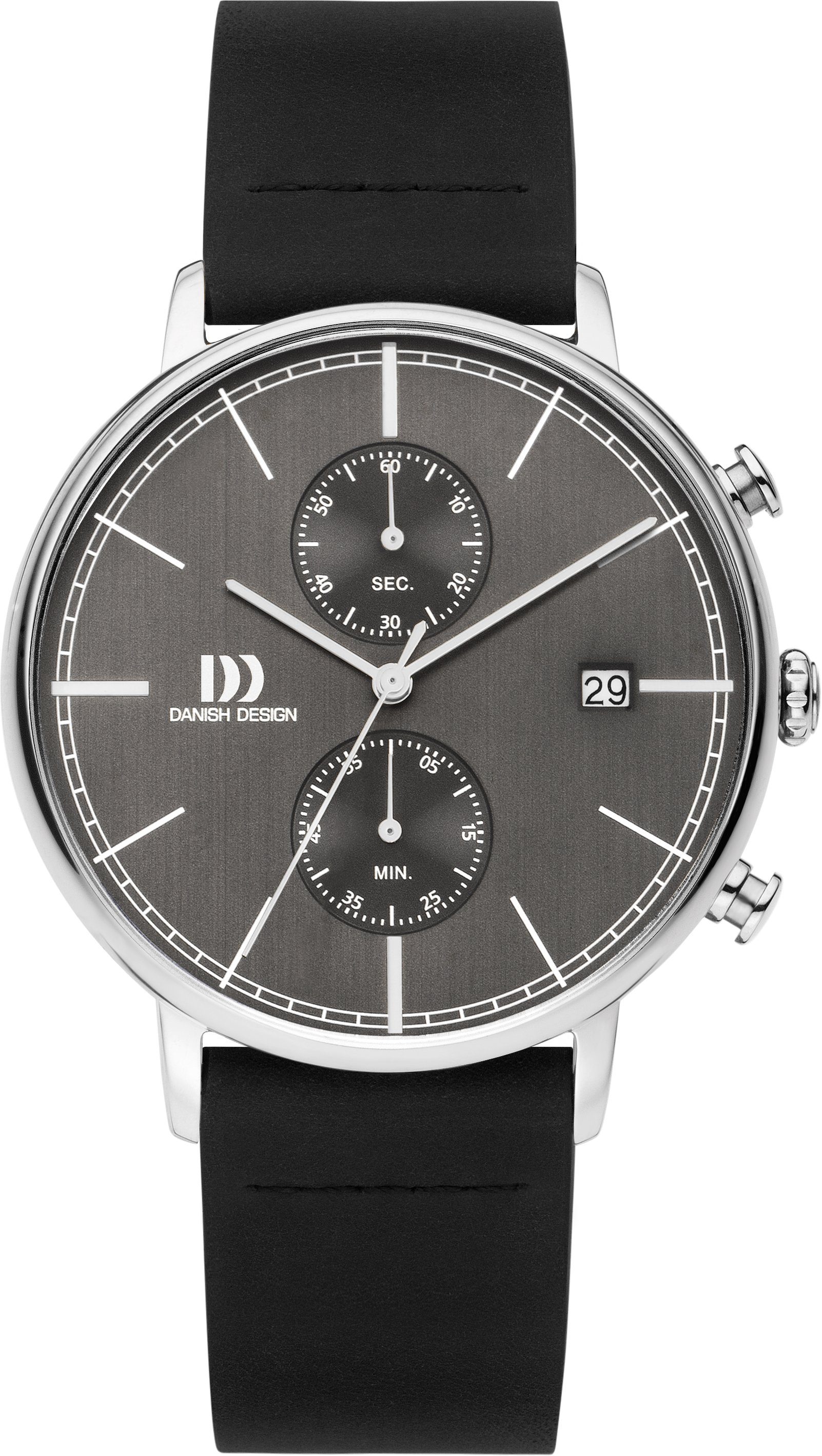 Danish Design Chronograph Chronograph Edelstahl ⌀42mm Lederband KOLTUR CHRONO II Grau
