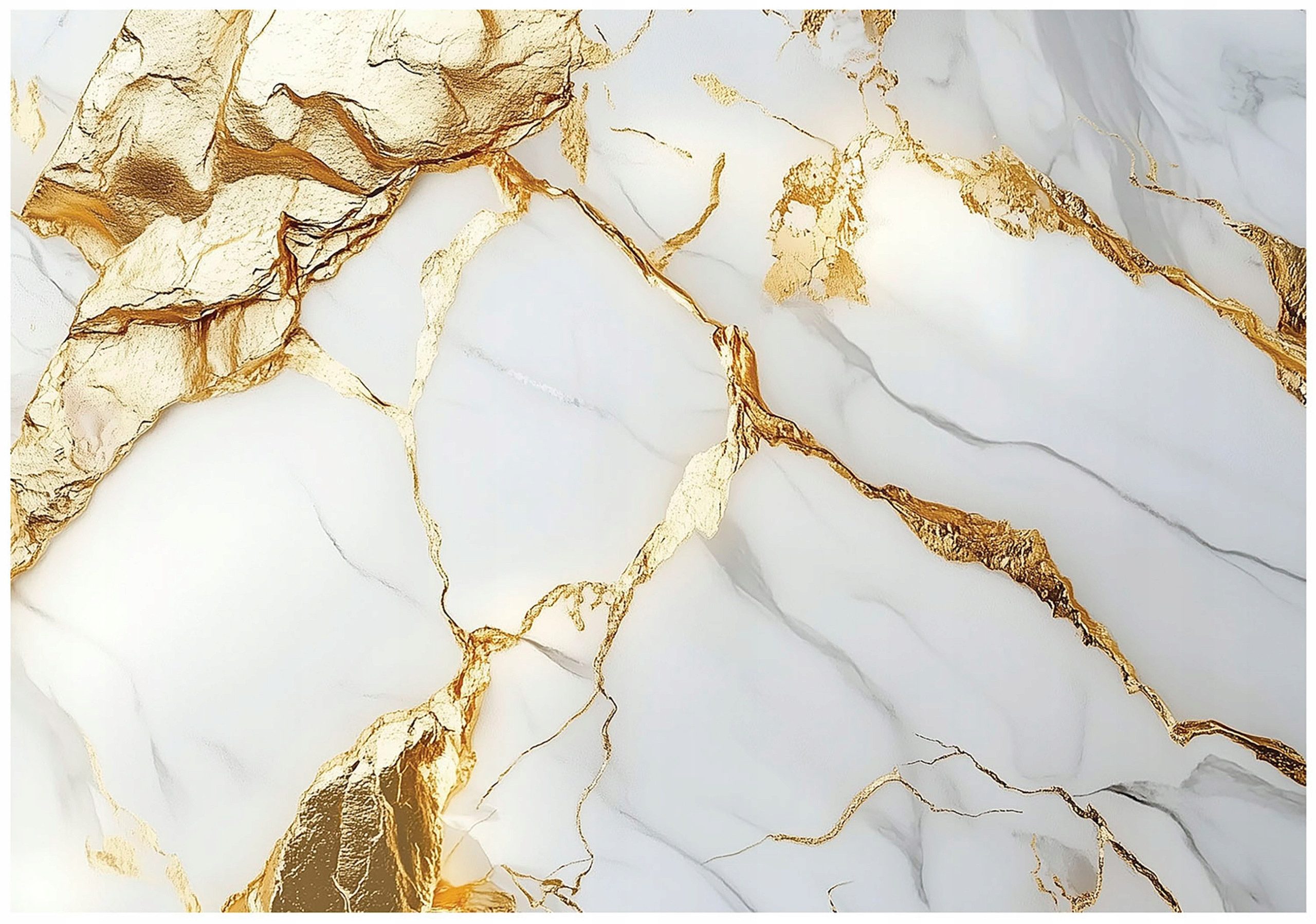 Wallarena Fototapete Marmor in Weiß und Gold für Wohnzimmer, glatt, Marmoroptik, (7 St), Tapetenkleister und Montageanleitung inklusive …