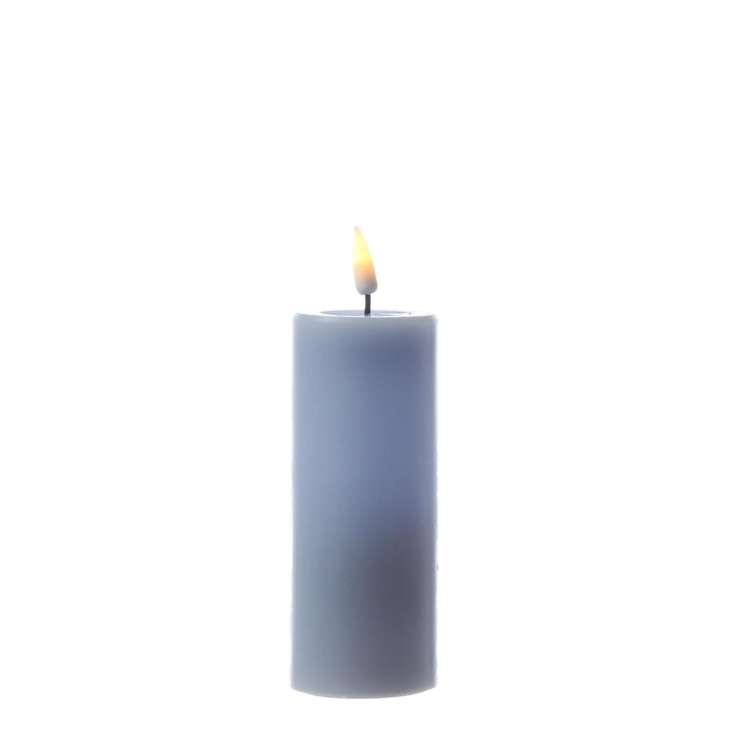 Deluxe Homeart LED-Kerze Mia Deluxe Echtwachs Wachsspiegel flackernd H: 12,5cm D: 5cm hellblau