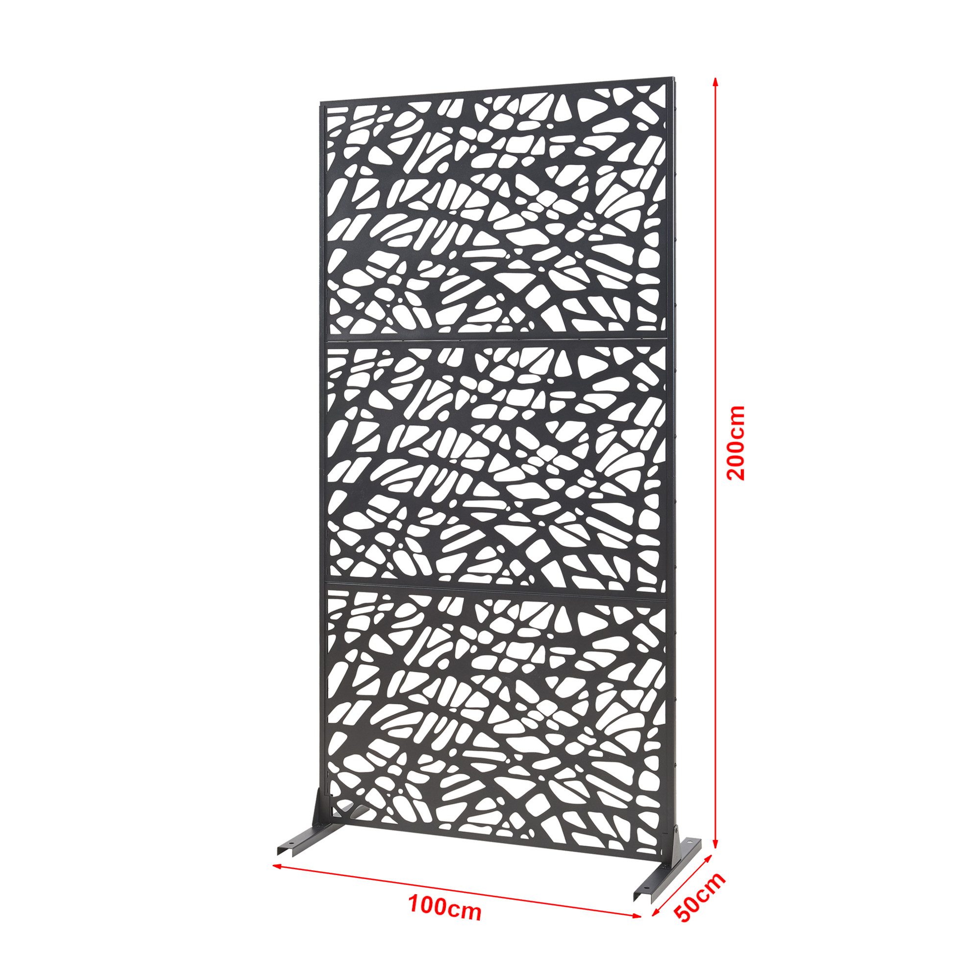casa.pro Raumteiler, »Poskind« Indoor verzinkter Stahl 200 x 100 x 50 cm Schwarz