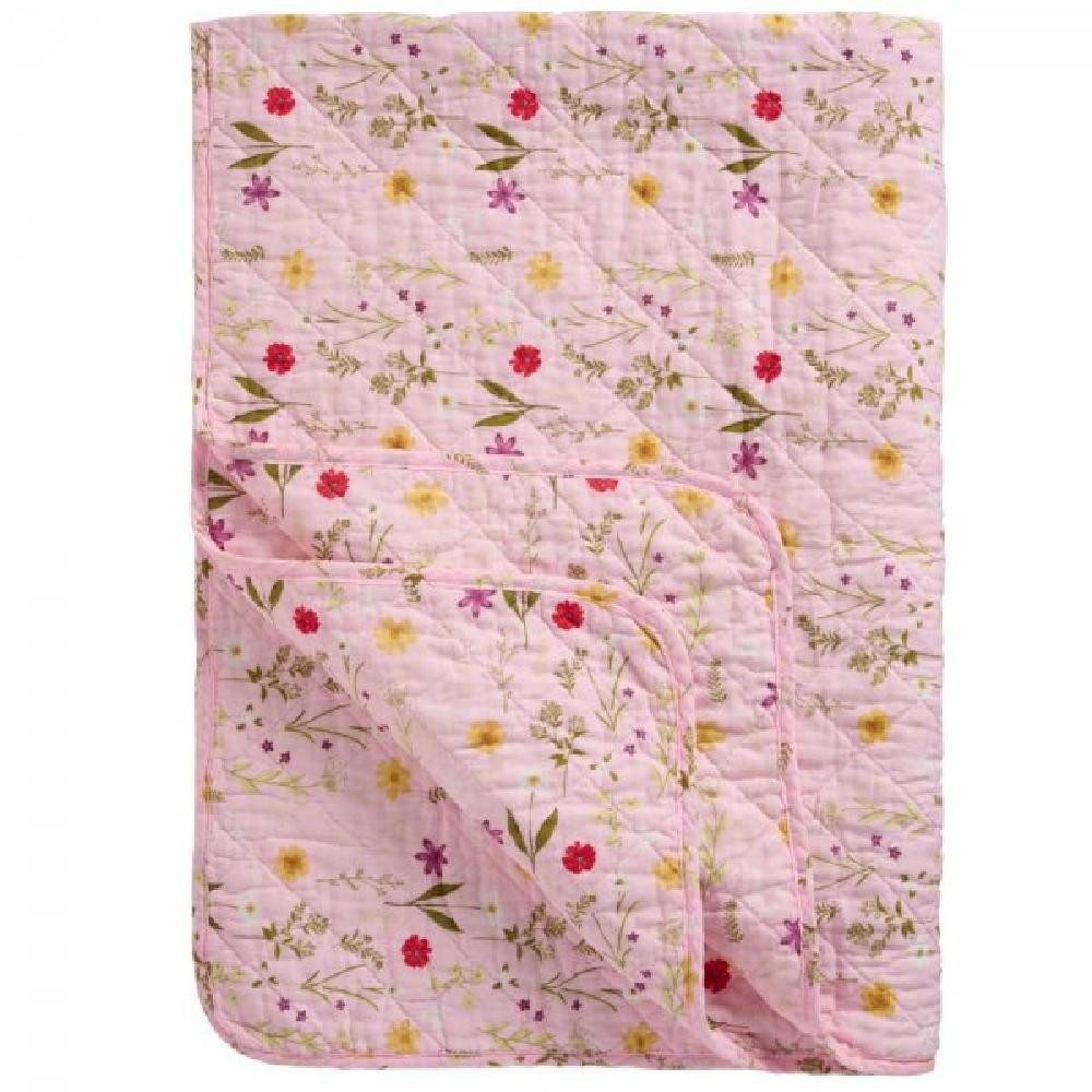 Wohndecke Ib Laursen Quilt Decke Tagesdecke Rosa mit Gartenblumen, Ib Laurs günstig online kaufen