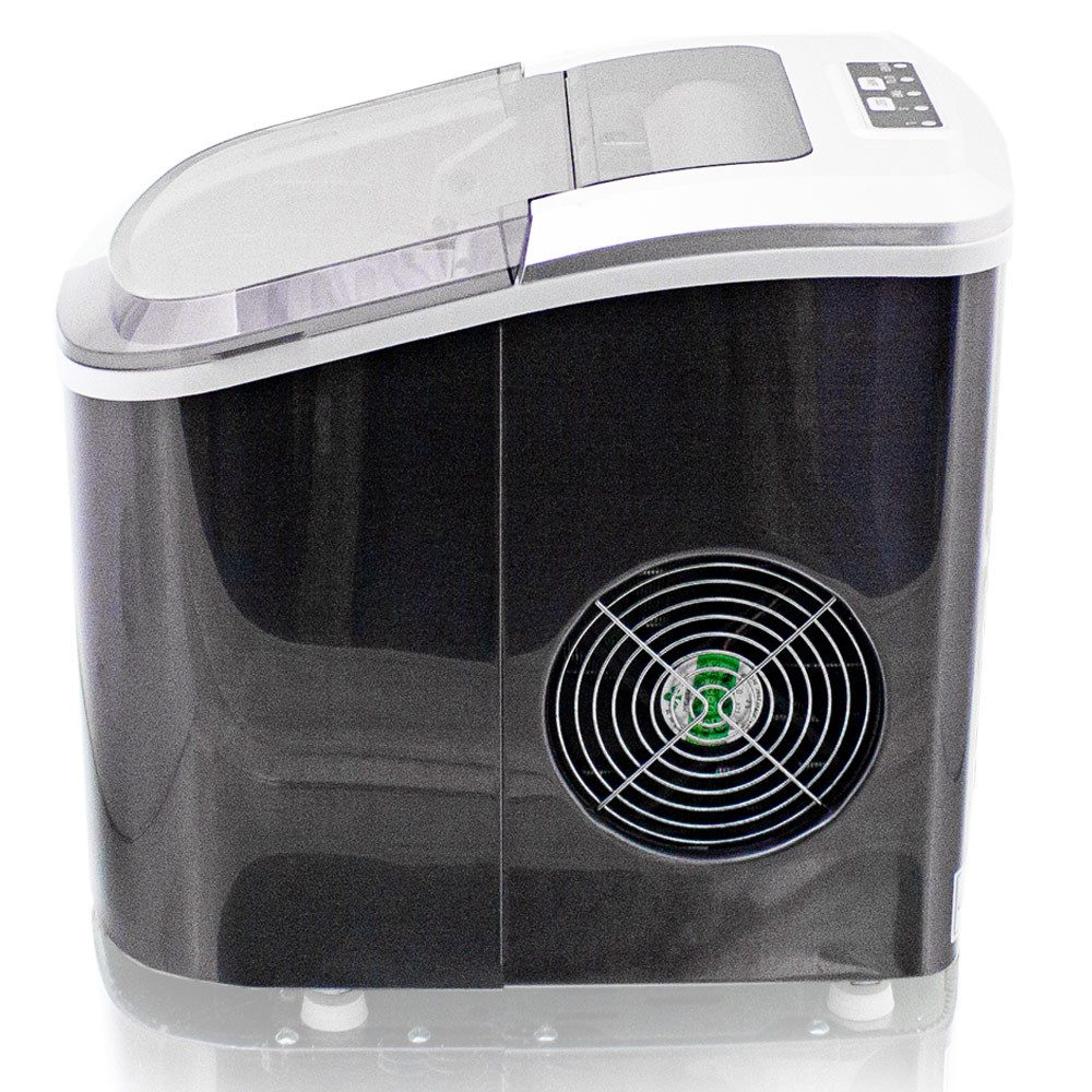 Mulano Elektrischer Eiswürfelbereiter Design Edelstahl Grau, mit transparentem Deckel MS-17110