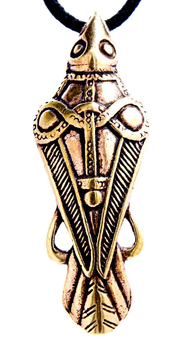 Rabe Kettenanhänger Hugin Leather Anhänger Kiss Odins Munin Odin Bronze of Odinsrabe Rave