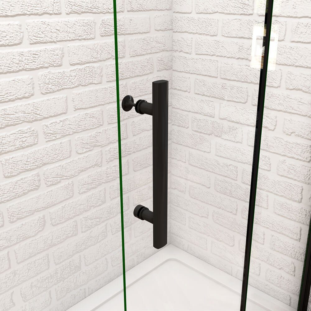 duschspa Duschwand 185cm Nano Glas Nischentür Dusche schwarz Falttüren Duschabtrennung, Einscheibensicherheitsglas, Sicherheitsglas, (Set), Nano Glas