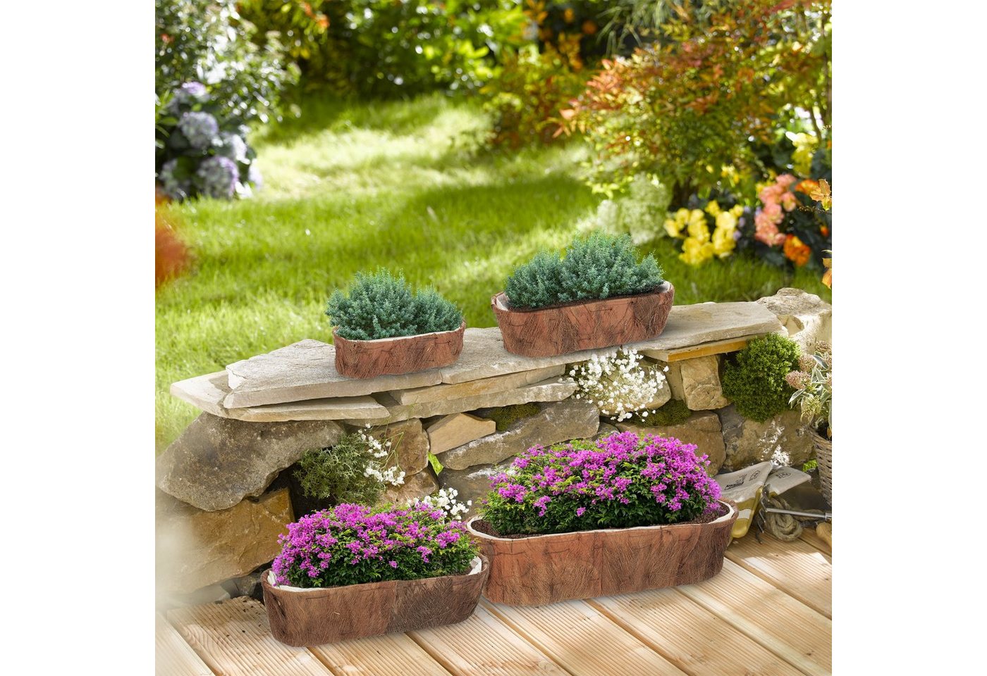 Thumbnail - relaxdays Blumenkasten Länglicher Blumenkasten 4er Set