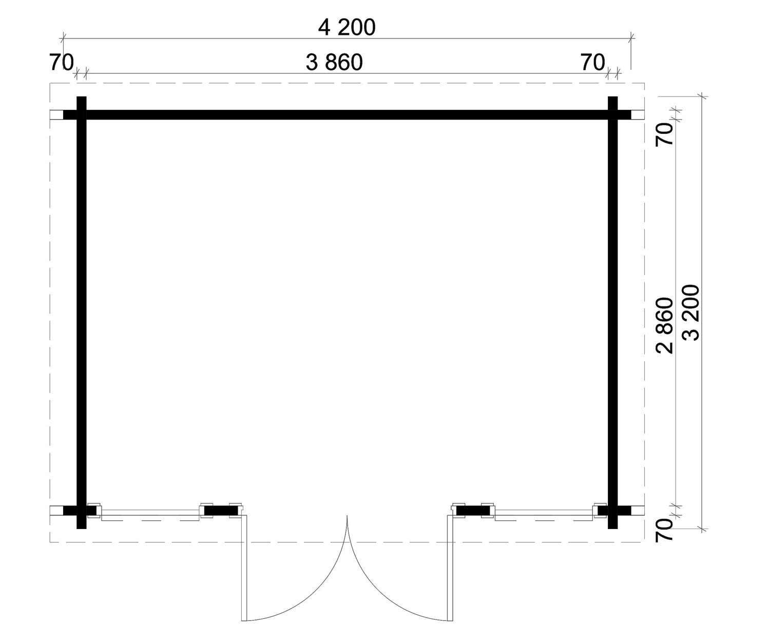 Alpholz Gartenhaus Atrium-F, BxT: 440x34...