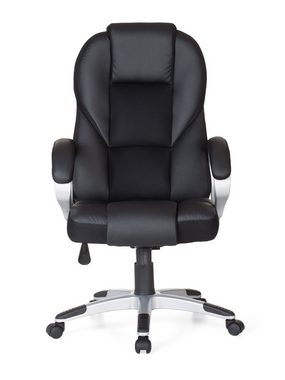 Amstyle Gaming Chair SPM1.133 (Kunstleder Schwarz, Bürostuhl XXL 120 kg Modern), Schreibtischstuhl Drehbar, Drehstuhl mit Armlehne