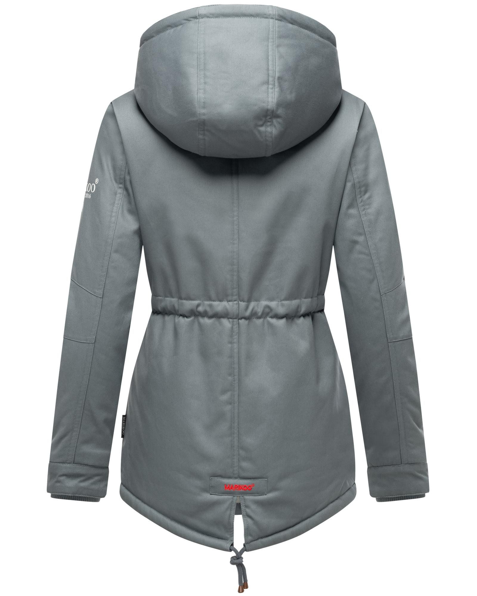 Marikoo Winterjacke Manolya stylischer Kurzmantel mit weichem Teddyfell-Futter