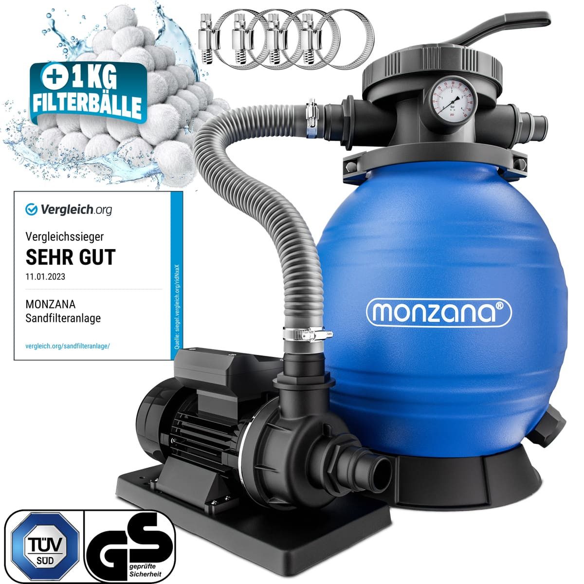 monzana Sandfilteranlage, SF102K 10.200L/h bis 35.000L günstig online kaufen
