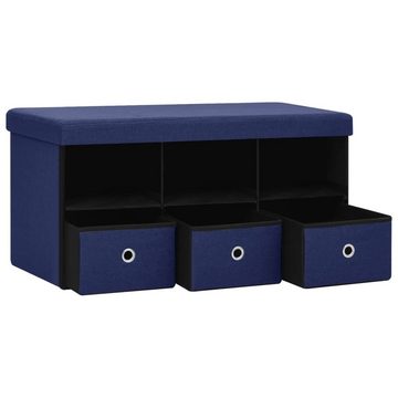 furnicato Truhenbank Faltbare Sitzbank mit Stauraum Blau 76x38x38 cm Leinenoptik