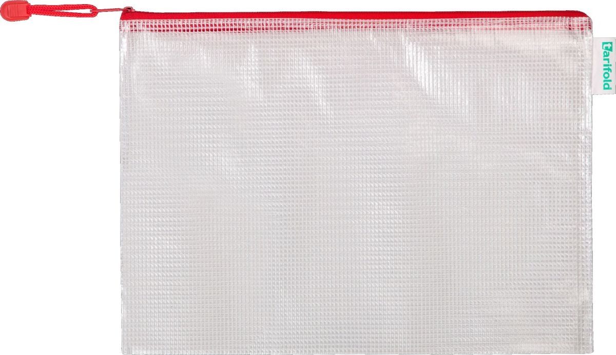 Tarifold Prospekthülle Reißverschlusstasche PVC rot A4 330x240mm VE=8 Stück