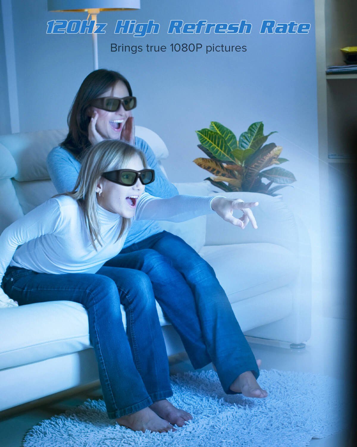 TPFNet 3D-Brille Aktive Shutterbrille für Bluetooth / RF 3D TVs, Samsung, Panasonic, Epson, etc. - wiederaufladbar - Schwarz - 1 Stück