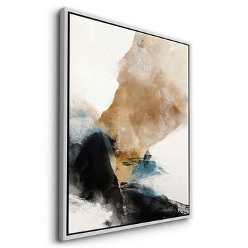 DOTCOMCANVAS® Leinwandbild Macro, Leinwandbild Macro weiß beige moderne abstrakte Kunst Druck Wandbild