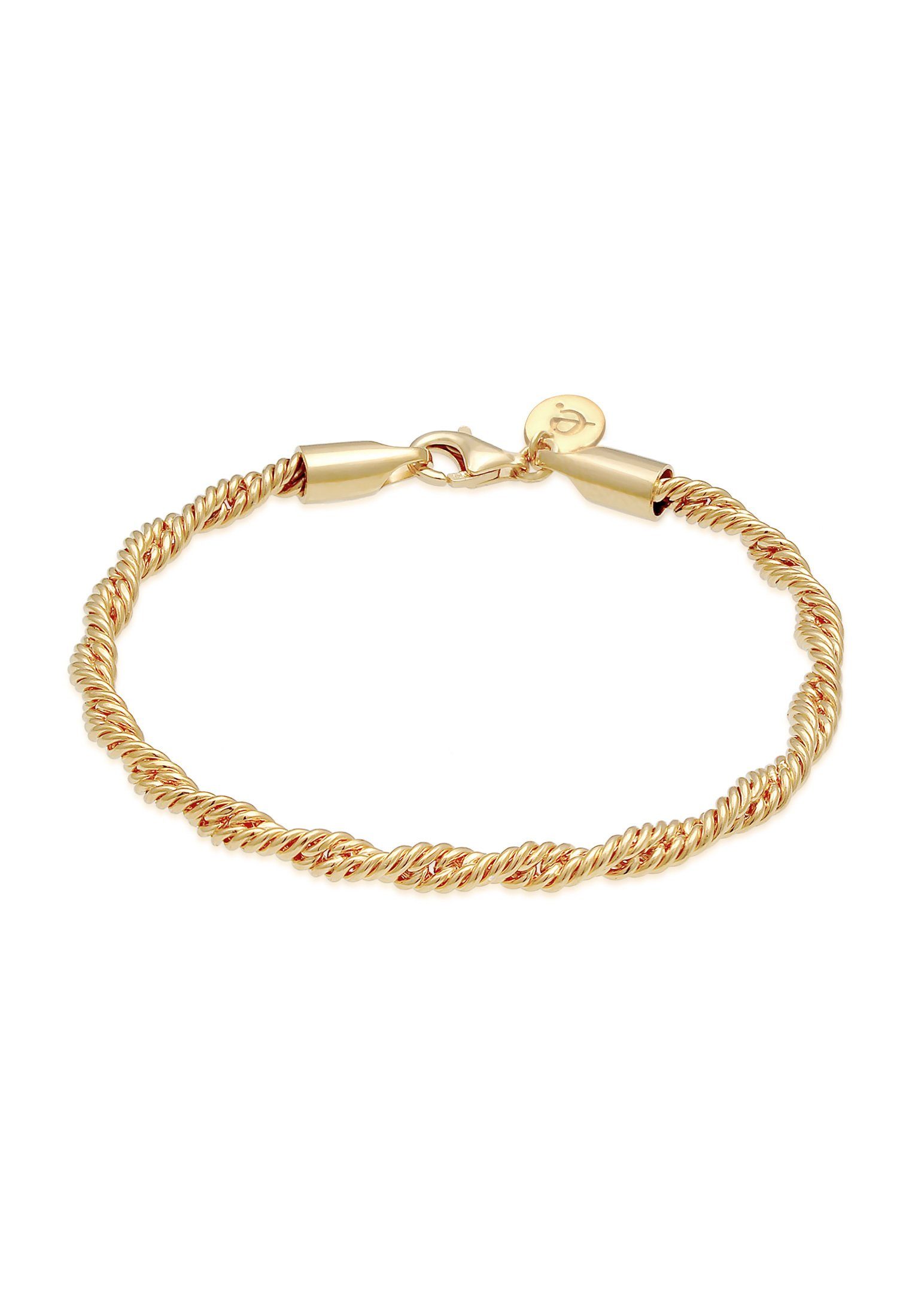 Premium Elegant Gold 925 Kordel Armband Basic Silber Elli Gedreht