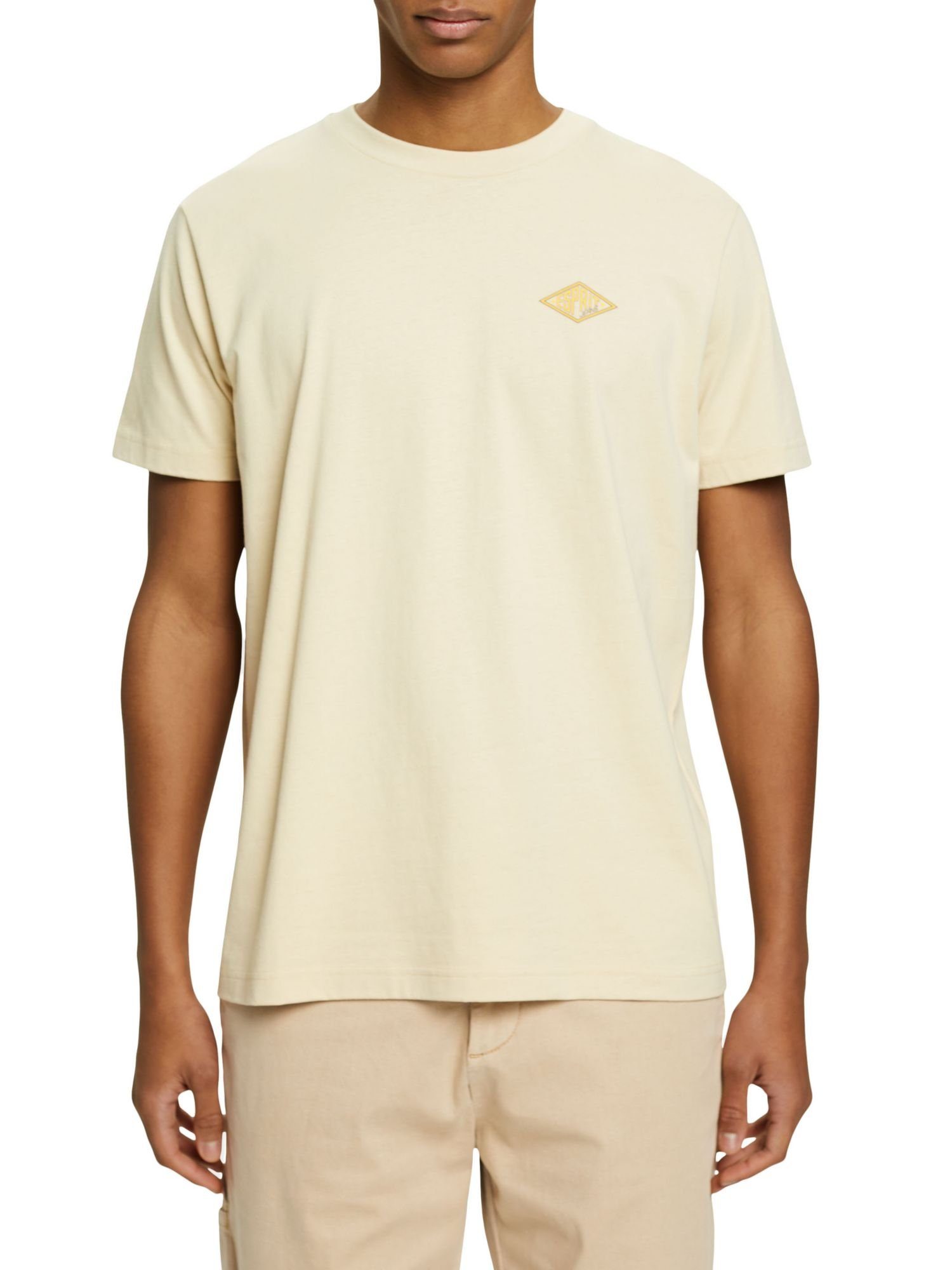 Langarmshirt BEIGE (1-tlg) Esprit Logo-T-Shirt