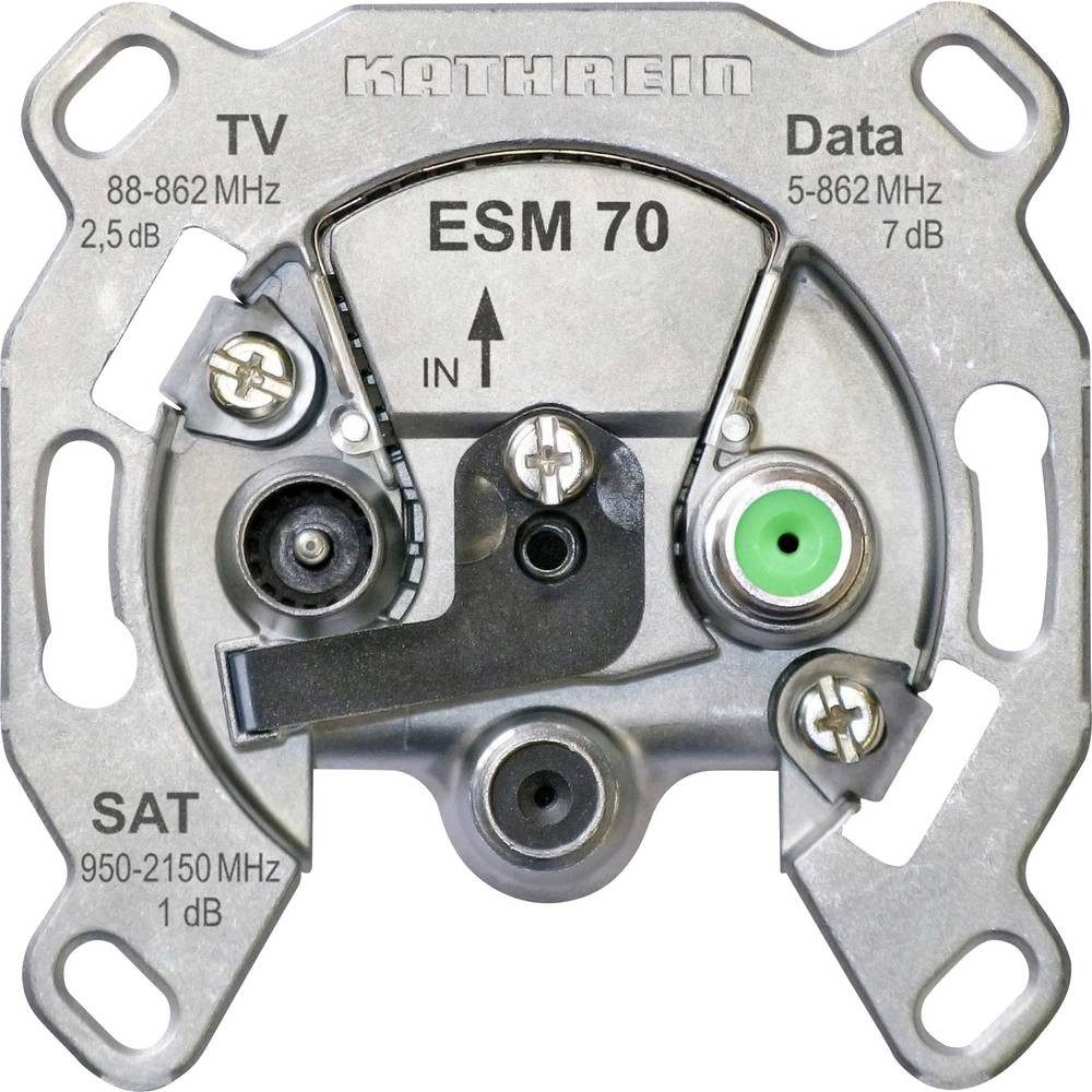 Kathrein Antennensteckdose ESM 70 Antennendose SAT, TV, FM, Data Unterputz, Schraubbefestigung