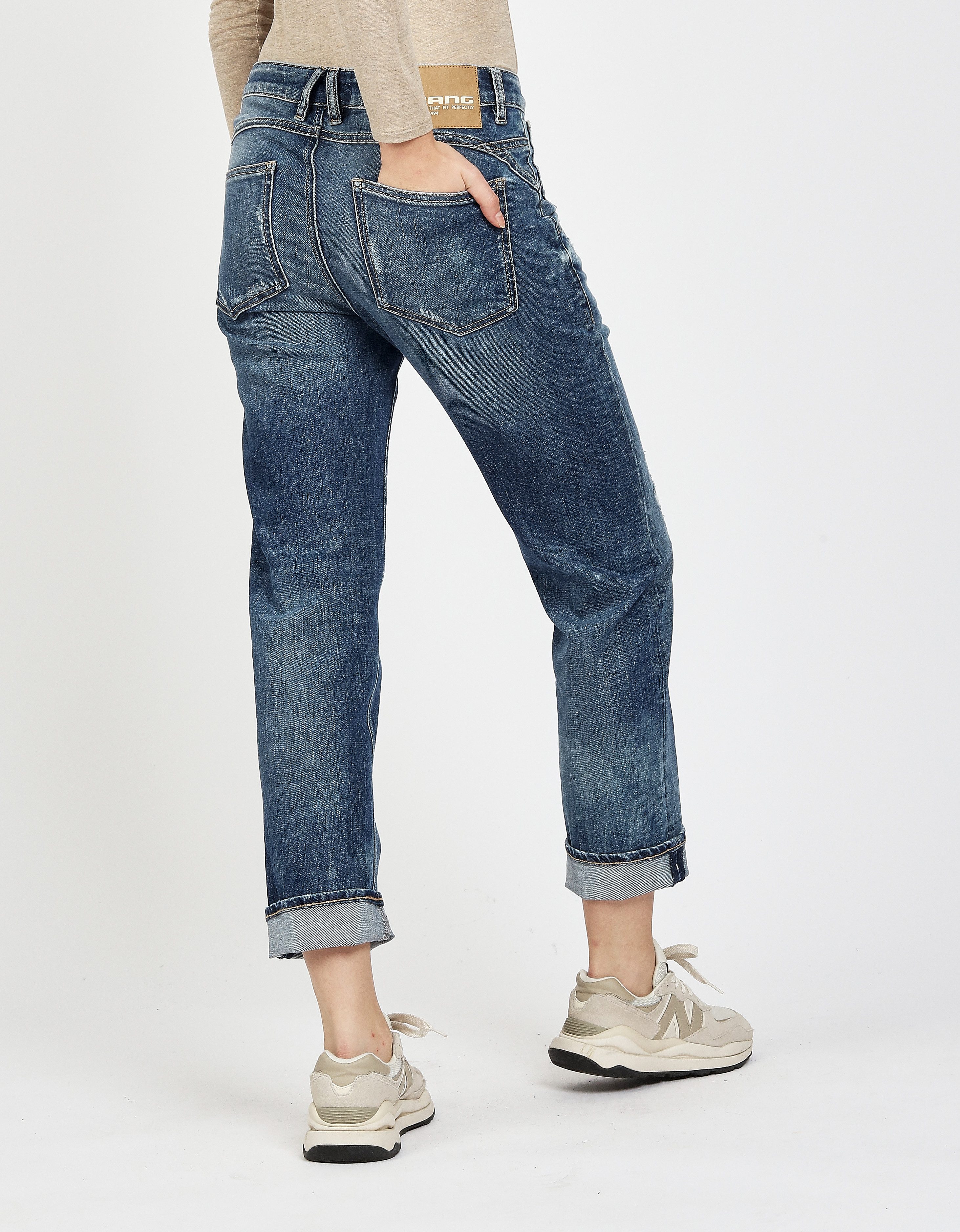 GANG Loose-fit-Jeans 94BO CROPPED mit Rundpasse
