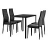 Tisch schwarz mit schwarzen Stühlen
