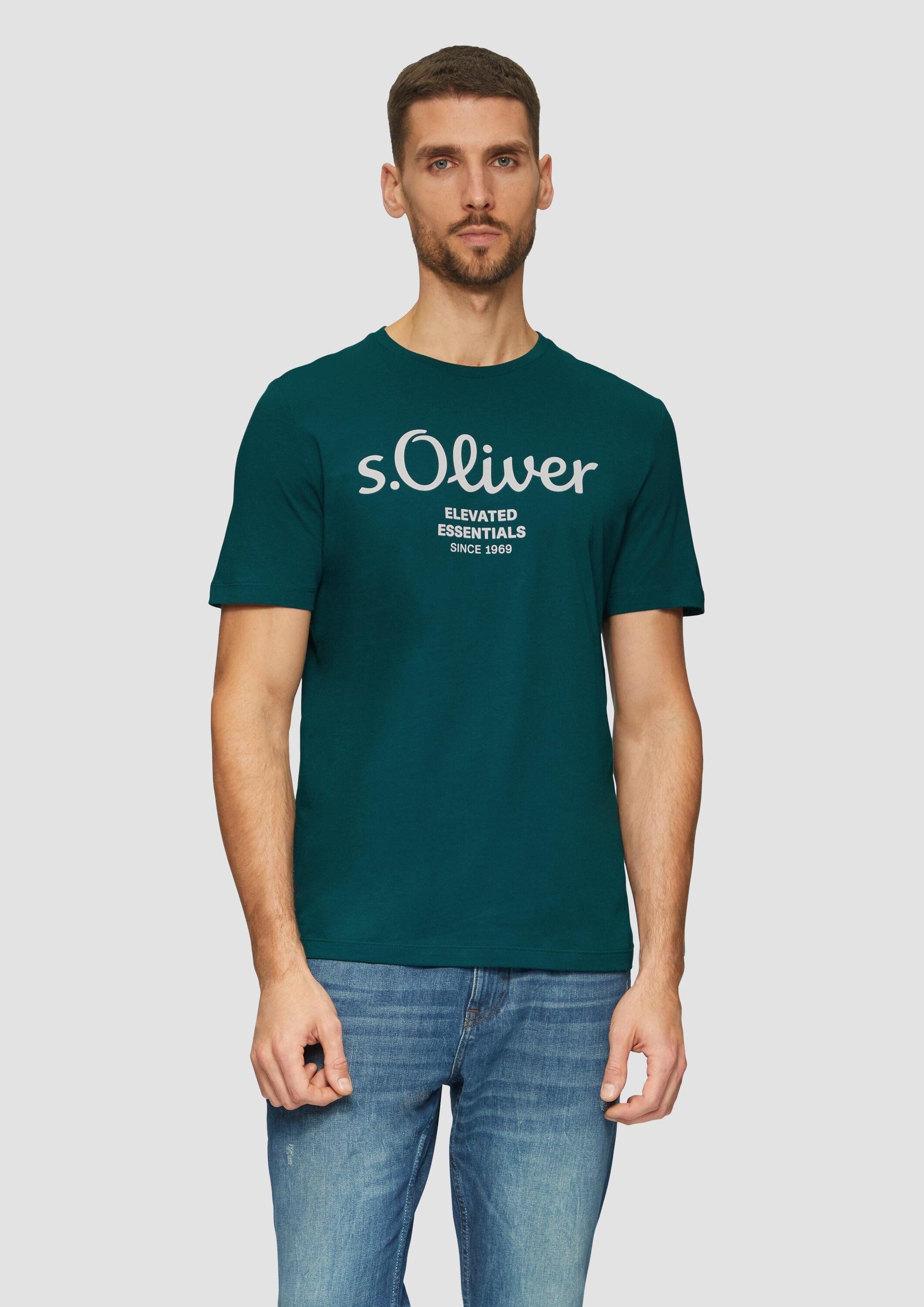 s.Oliver Kurzarmshirt T-Shirt T-Shirt mit Logo-Print