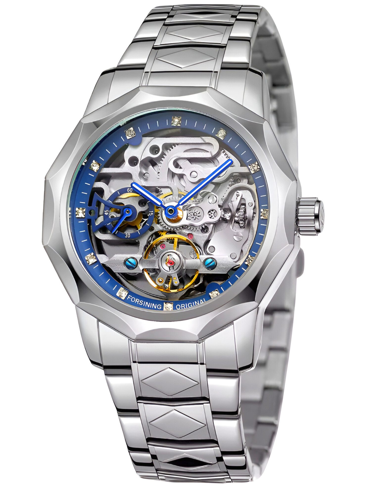 Automatikuhr Herren Uhr Mechanisch Herrenuhr Edelstahl Skelett