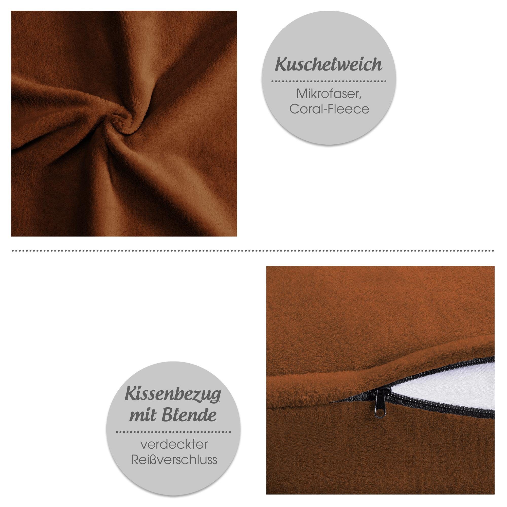 CelinaTex Dekokissen Xanio Deko Kissen Zierkissen Kopfkissen Sofa Fleece 40 günstig online kaufen