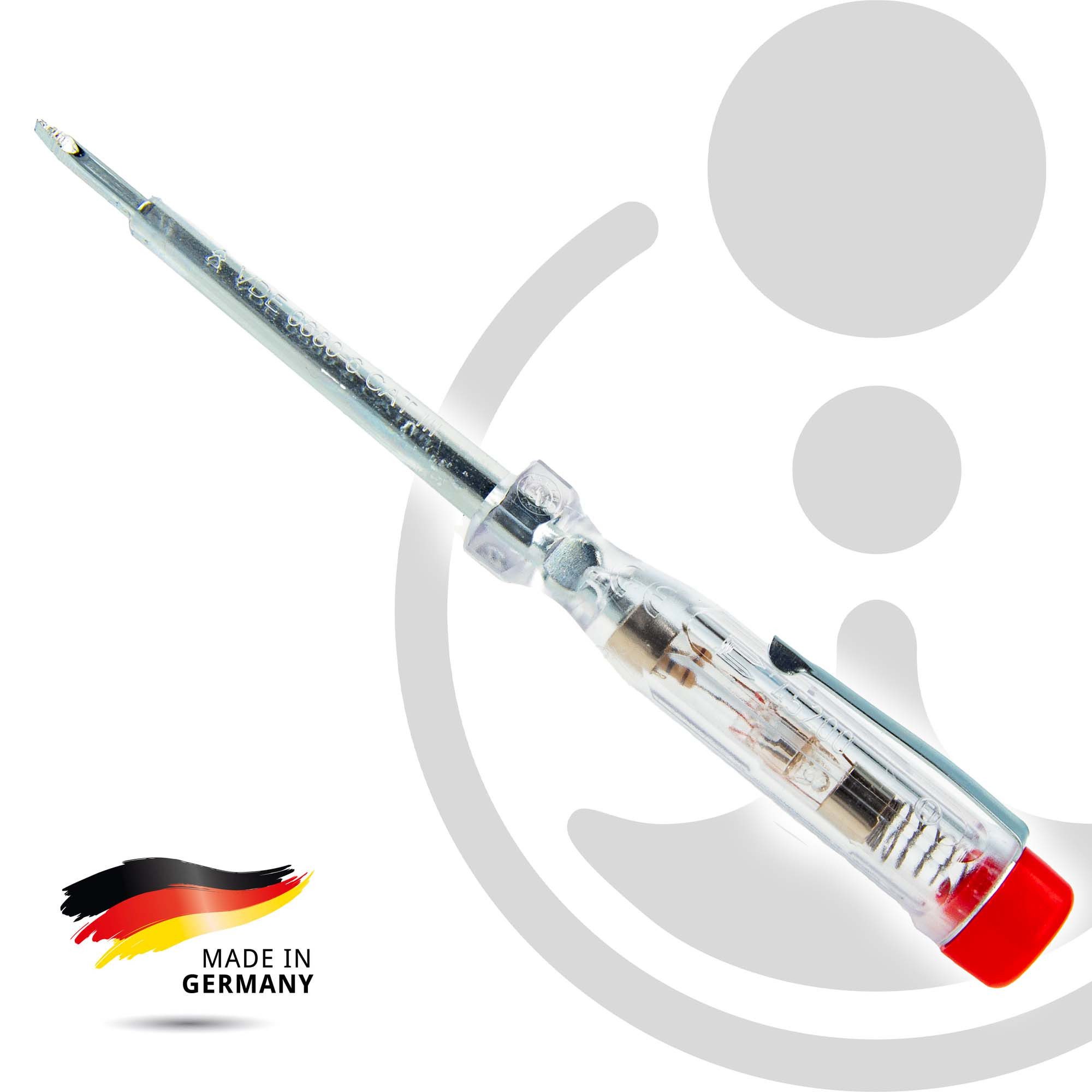 EUROTOOLS Schraubendreher Spannungsprüfer Phasenprüfer 250 V, Schlitz - Schraubendreher 140 mm