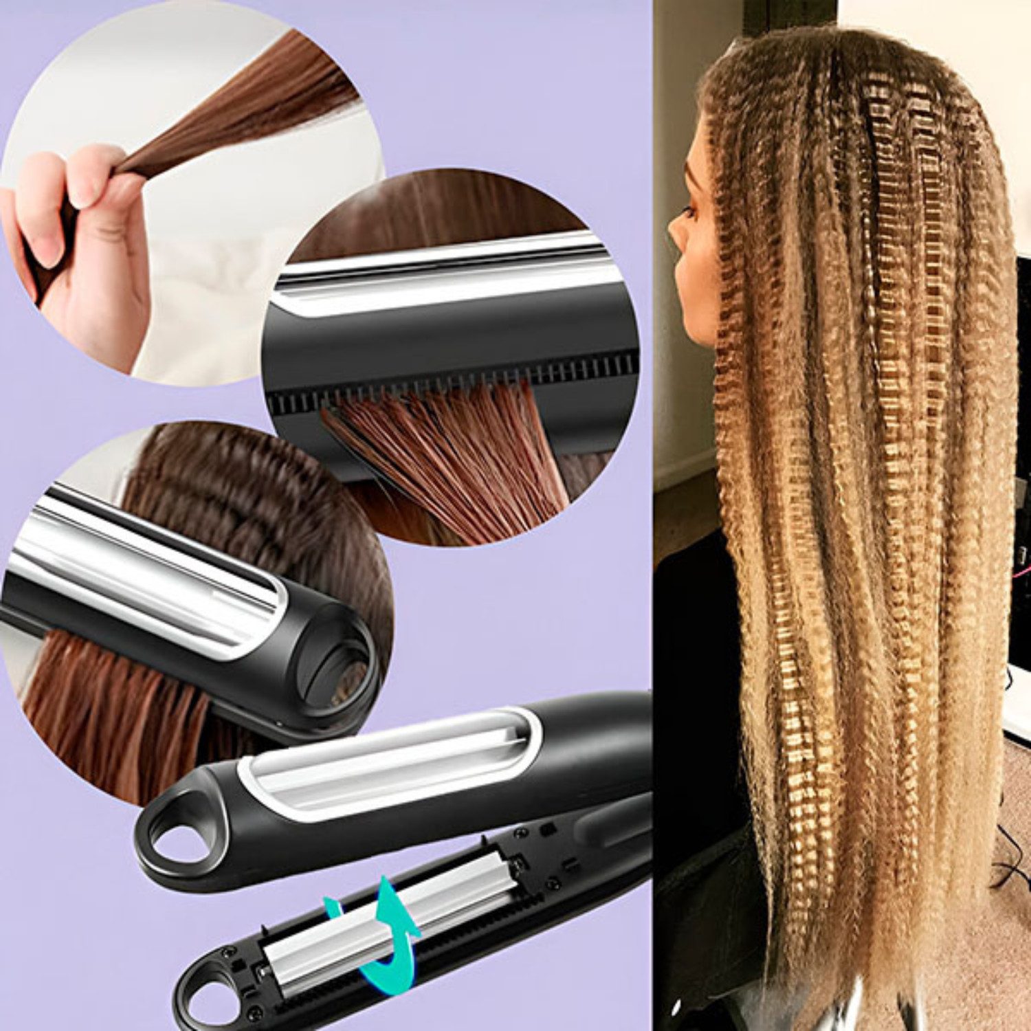 Dilara Welleneisen Original Crimping Wave Kreppeisen für Haare - Haarglätter für Locken Keramikbeschichtung, Salon-Volumen in Minuten – perfekte Wellen ohne großen Aufwand