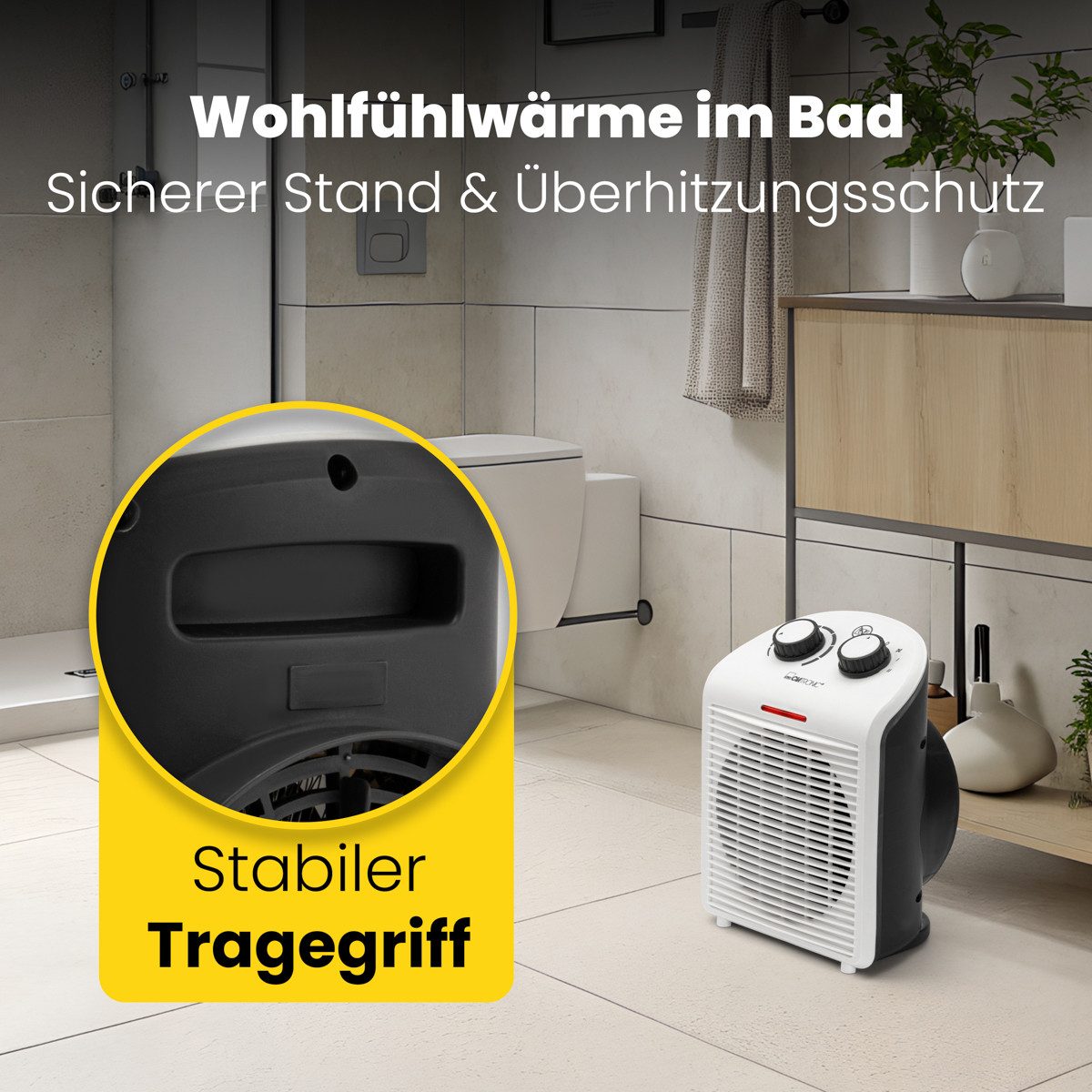 CLATRONIC Heizlüfter HL 3761, mobil & kompakt, Ventilatorfunktion, max. 200 günstig online kaufen