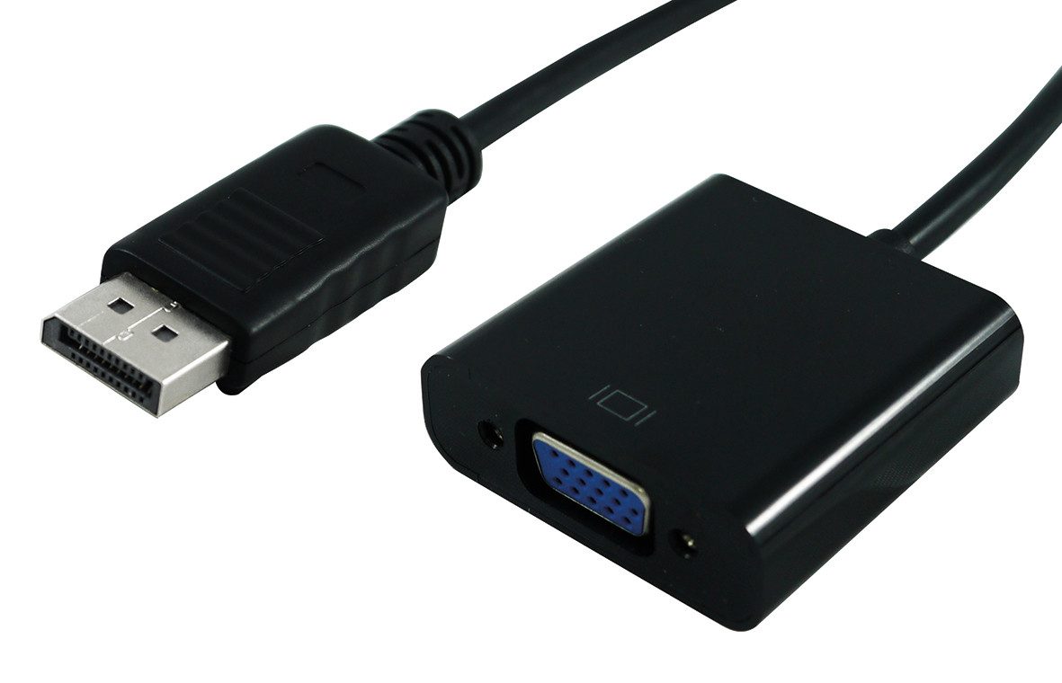 SECOMP STANDARD DisplayPort-VGA Adapter, DP ST - VGA BU Audio- & Video-Adapter DisplayPort Männlich (Stecker) zu HD D-Sub 15-polig (HD-15), VGA Weiblich (Buchse), 15.0 cm