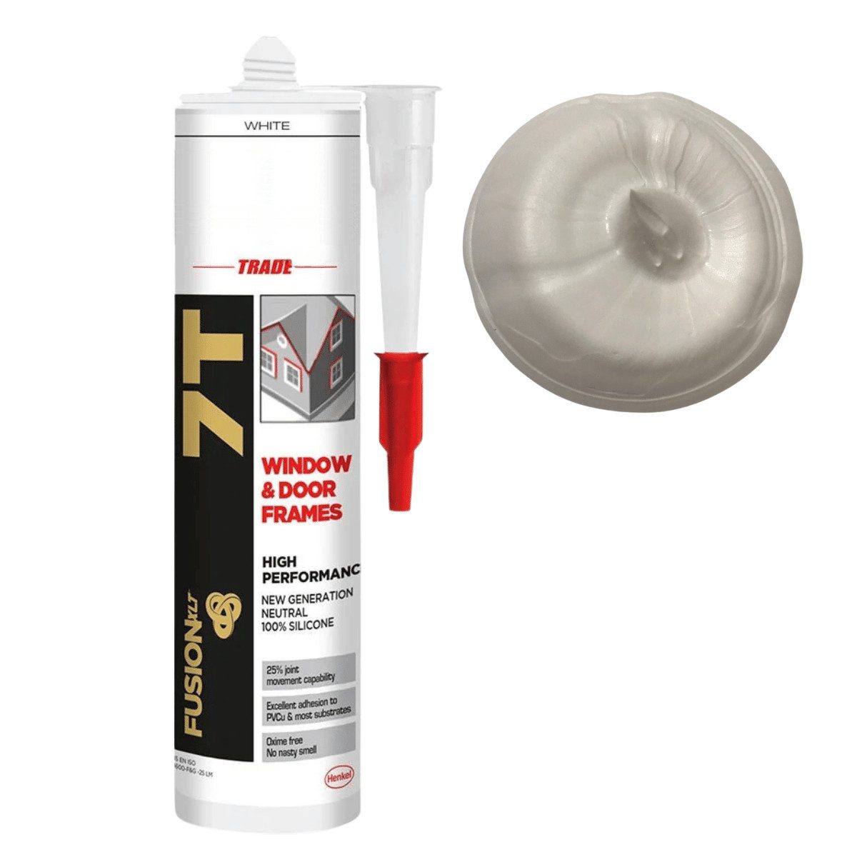 HENKEL Silikon Fenster & Türen 300ml Weiß, (1-tlg), Geeignet für Wetterabdichtungen