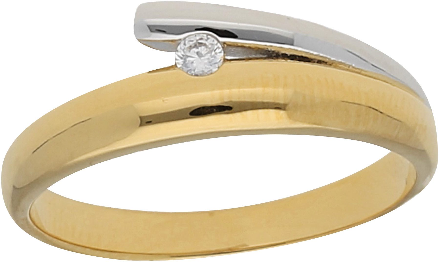 Firetti Fingerring Schmuck Geschenk Damenring Ring Solitär bicolor, mit Zirkonia (synth)