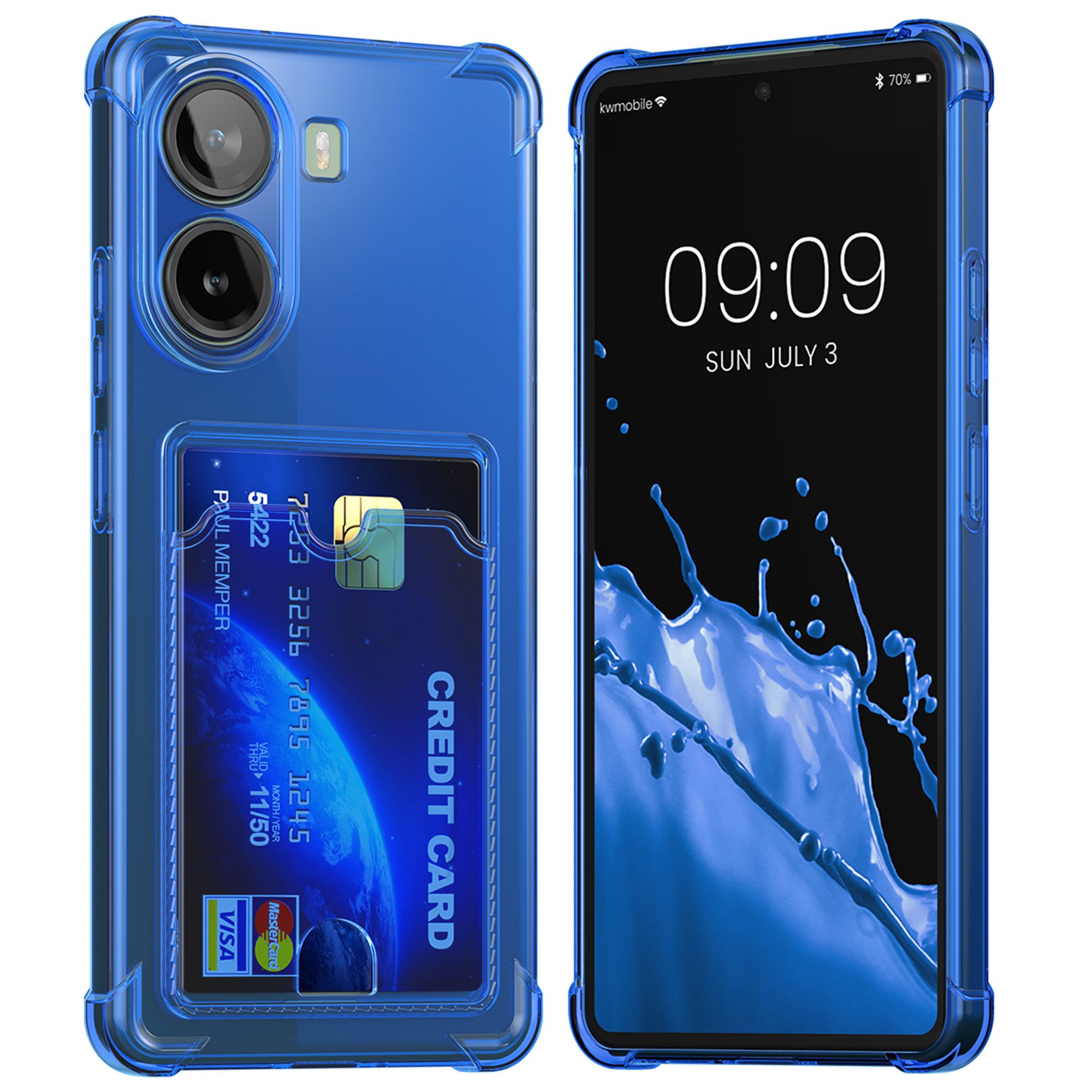 kwmobile Smartphone-Hülle Hülle mit Kartenfach für Xiaomi Poco X7 Pro 5G, Handyhülle Poco X7 Pro 5G mit Kartenfach Soft Case