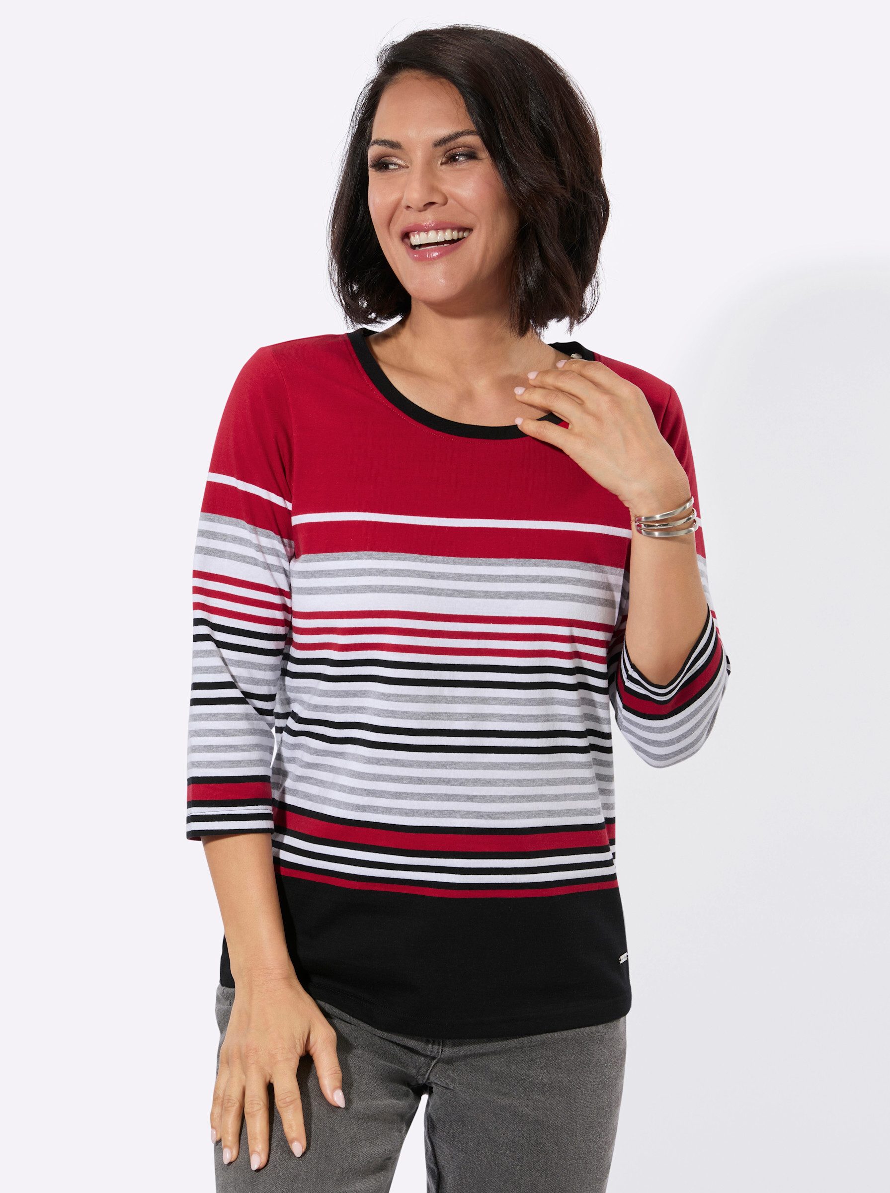 T-Shirt Rundhals-Shirt 3/4-Arm