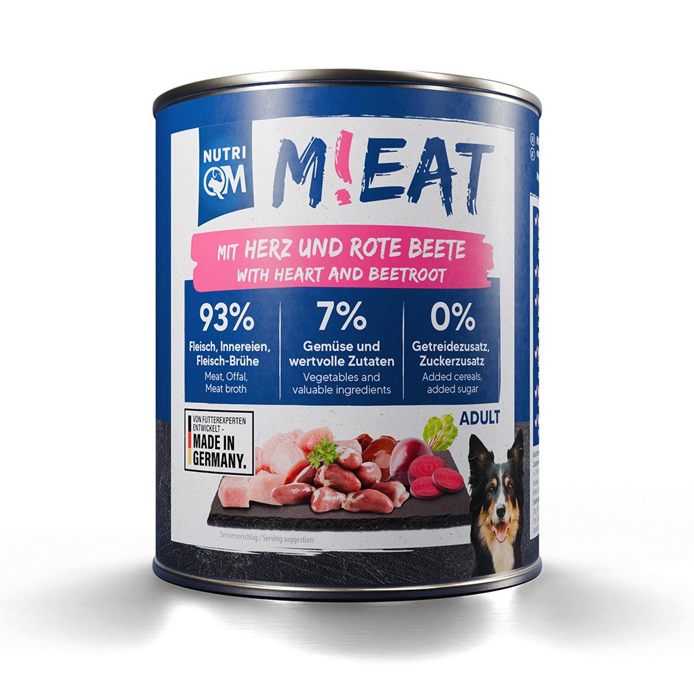 NutriQM Nassfutter M!EAT Herz und Rote Beete, Nassfutter für: Hund