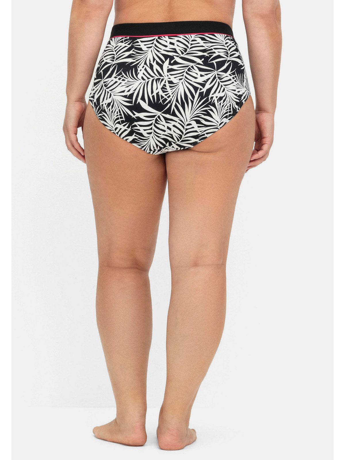 Sheego Badehose Große Größen mit Blätterprint und Shaping-Effekt
