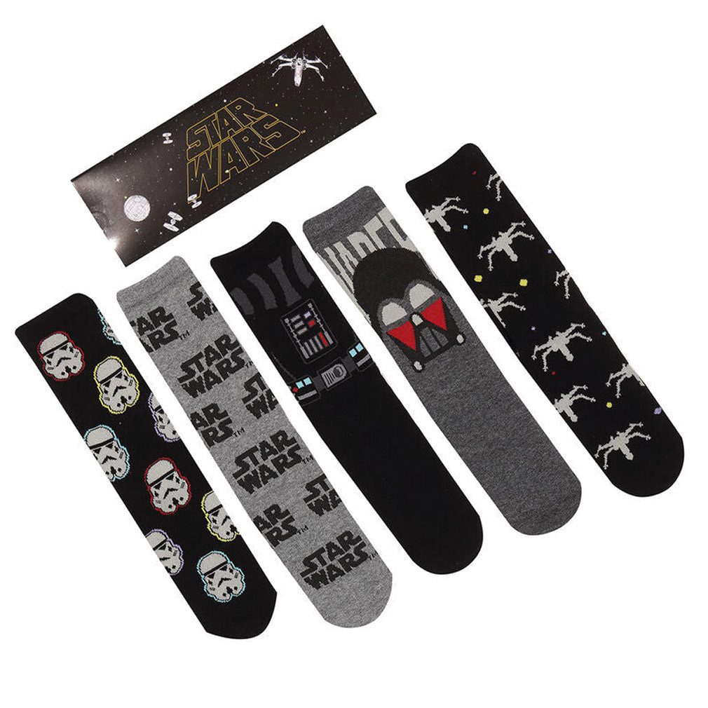 Star Wars Freizeitsocken Dark Side 5-Paar Strümpfe Darth Vader Sturmtruppler Logo