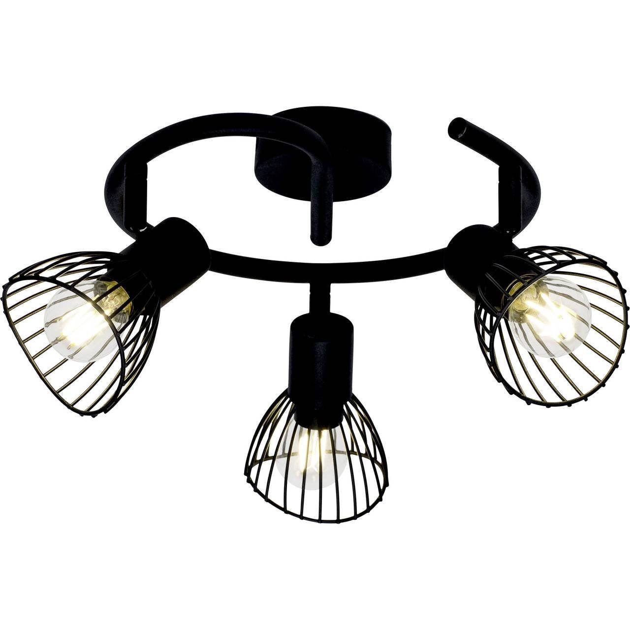 Brilliant Deckenleuchte Elhi, Lampe Elhi Spotspirale 3flg schwarz 3x D45, E14, 40W, geeignet für T | Deckenstrahler