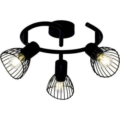 Brilliant Deckenleuchte Elhi, Lampe Elhi Spotspirale 3flg schwarz 3x D45, E14, 40W, geeignet für T