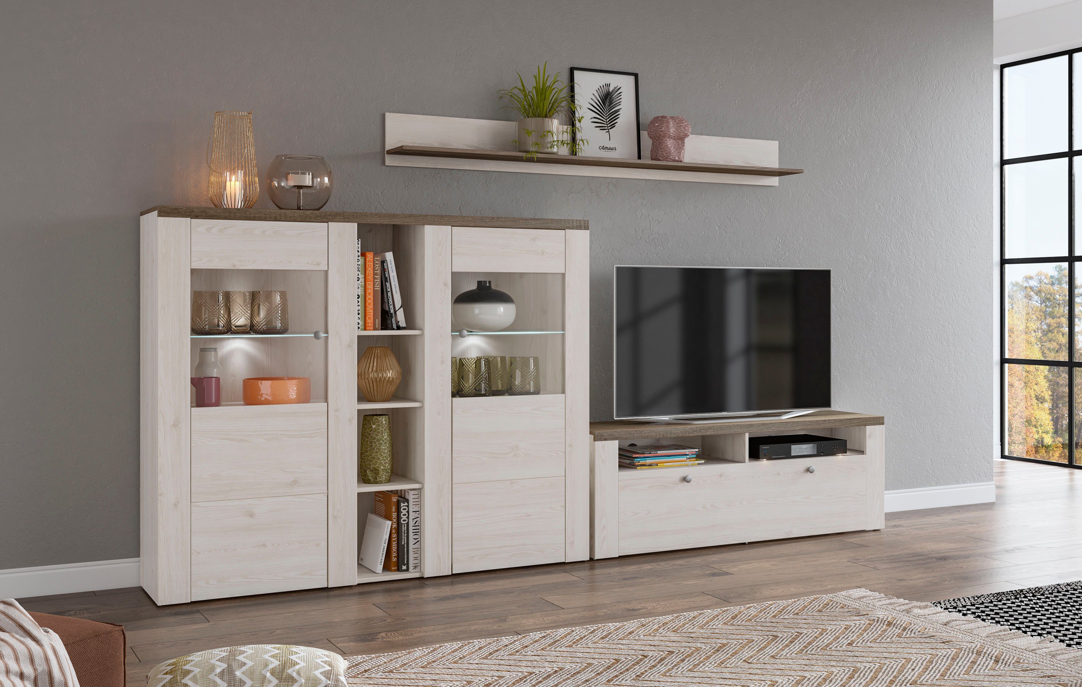Home affaire Wohnwand "Larona, Wohnwand, Set 3 teilig,", (3 St.), Wohnzimme günstig online kaufen
