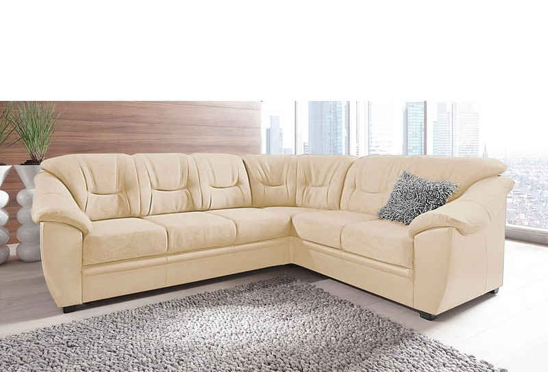 sit&more Ecksofa Savona L-Form, wahlweise mit Bettfunktion, inklusive Federkern, frei im Raum stellbar