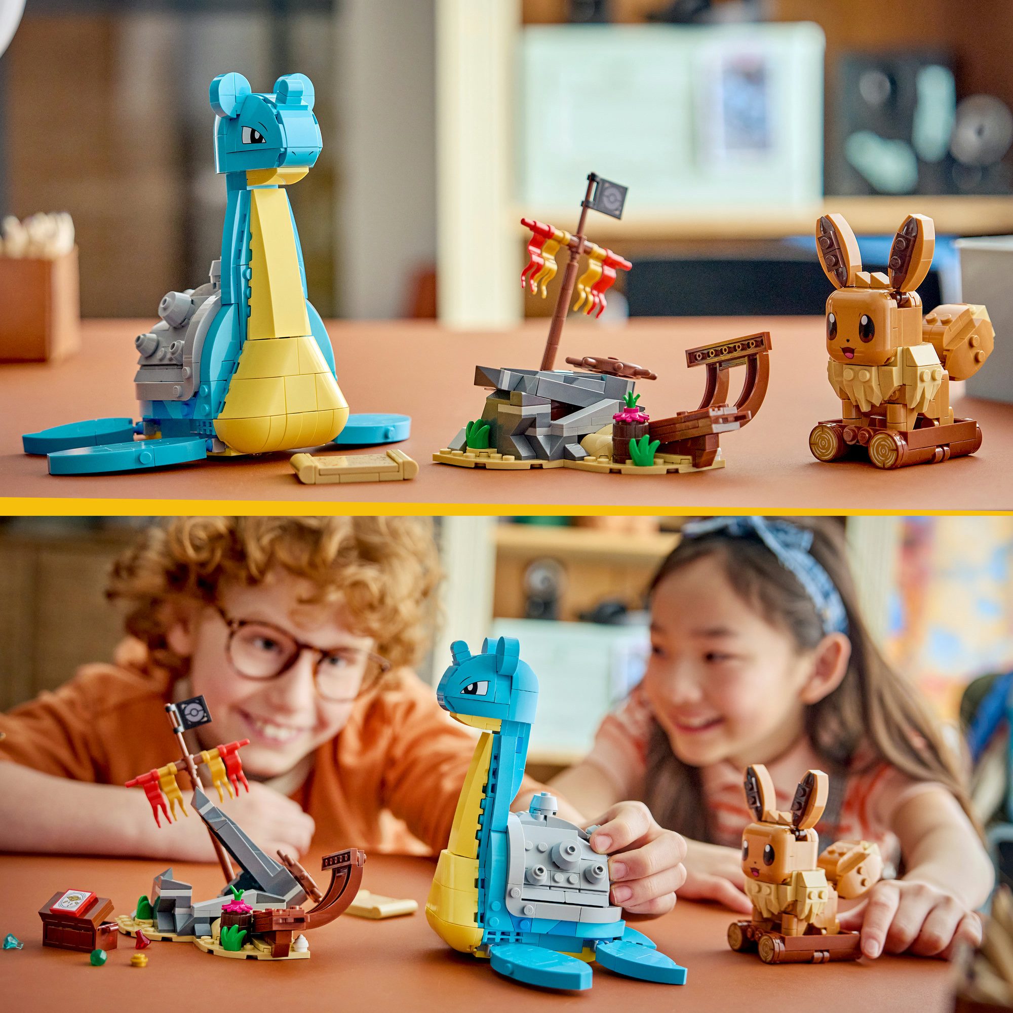 LEGO® SMART Play™ Evoli und Lapras auf Schatzsuche (72162), LEGO Pokémon Konstruktionsspielsteine, (623 St), Mit SMART Brick kombatibel (nicht enthalten)